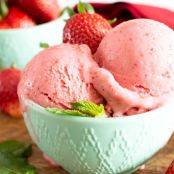 3 Ingredient Strawberry Coconut Sorbet (Paleo, Vegan, Dairy-Free, GF)